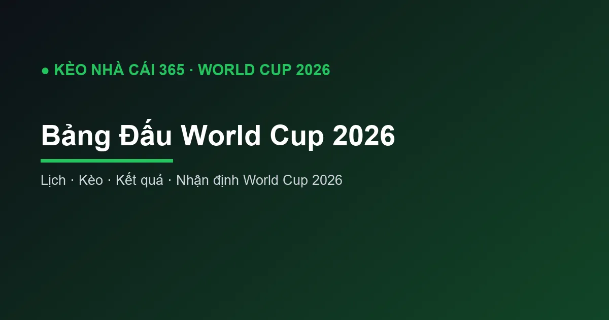 Bảng Đấu World Cup 2026: 48 Đội, 12 Bảng Chi Tiết