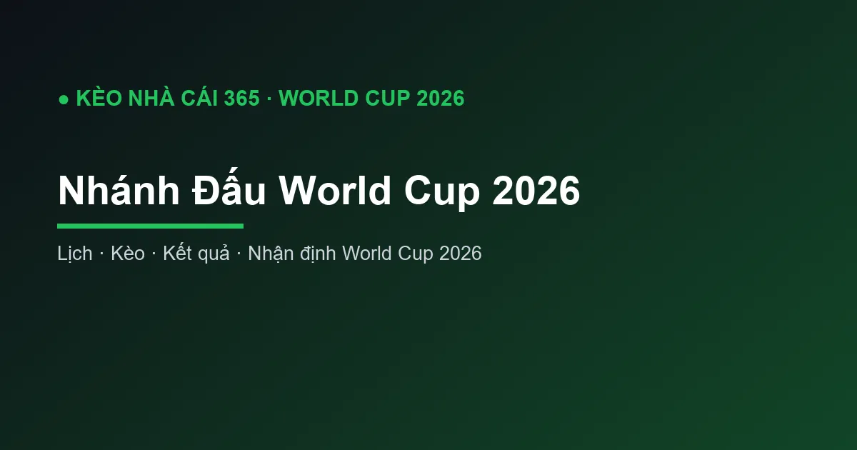 Nhánh Đấu World Cup 2026: Sơ Đồ Vòng Knock-out