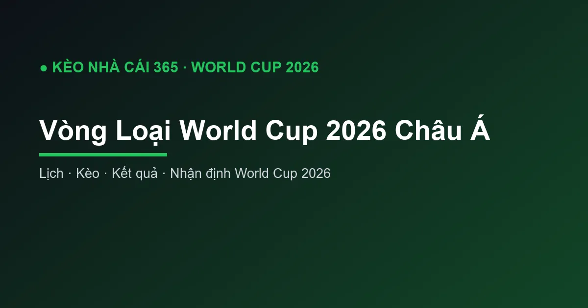 Vòng Loại World Cup 2026 Châu Á: Thể Thức và Suất Dự