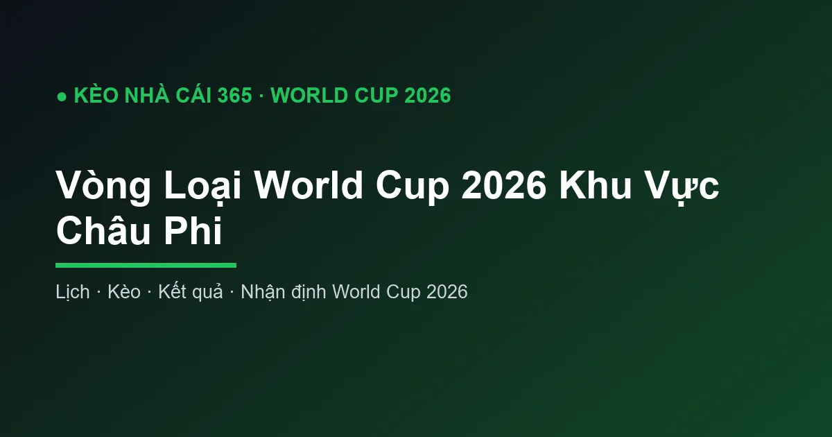 Vòng Loại World Cup 2026 Khu Vực Châu Phi: Thể Thức và Suất Dự