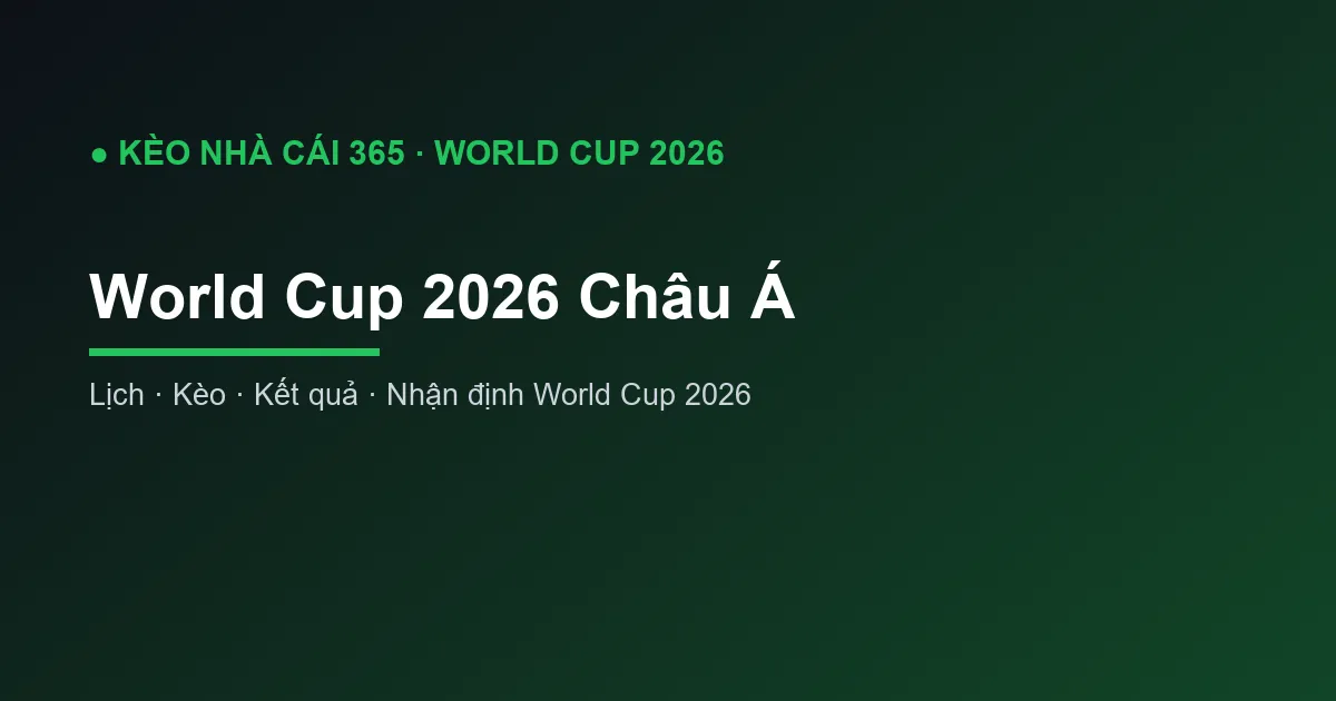 World Cup 2026 Châu Á: Các Đại Diện và Cơ Hội